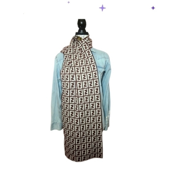 🏅FENDI Zucca Wool Scarf🍭GIFT🎵TRENDING - Picture 2 of 9